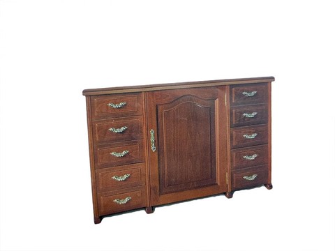 1070.- MUEBLE PROVENZAL DOBLE, COLOR NOGAL